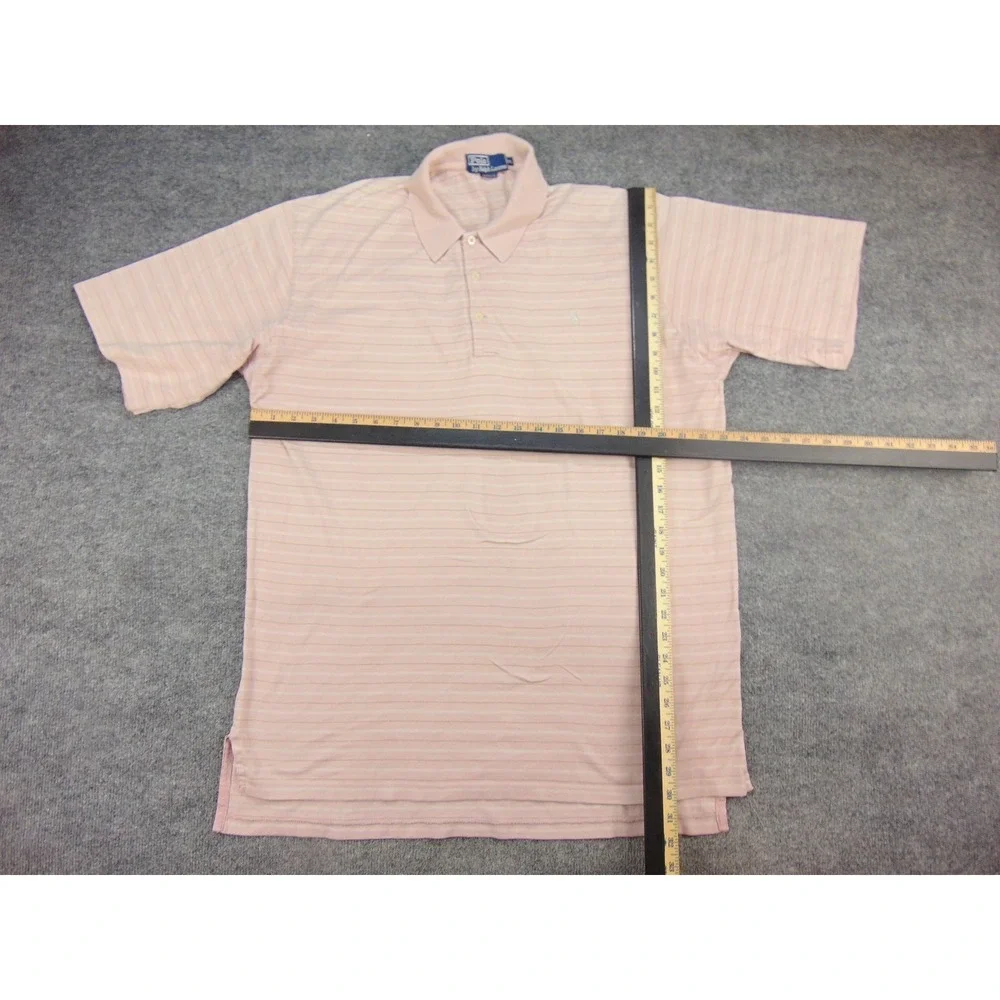 Polo Ralph Lauren Polo Shirt Mens XL Short Sleeve Pink Striped Preppy Golf 2841